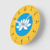 カルムィキアの旗 ラウンド壁時計 (傾斜)