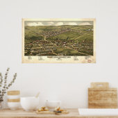 カルメットミシガン1881アンティークパノラママップ ポスター (キッチン)