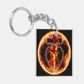 カルメライト聖人とトリニティキーチェーン キーホルダー (正面左)