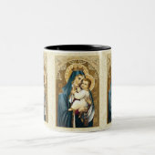 カルメル山のレースの金ゴールド装飾的なBordの私達の女性 ツートーンマグカップ (中央)