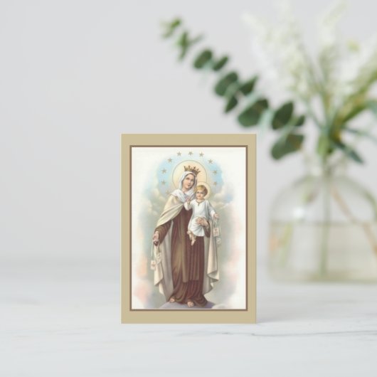 カルメル山の神聖なカードの私達の女性への祈りの言葉 名刺 (スタンド正面)