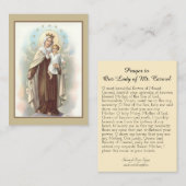 カルメル山の神聖なカードの私達の女性への祈りの言葉 名刺 (正面/裏面)