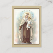 カルメル山の神聖なカードの私達の女性への祈りの言葉 名刺 (正面)