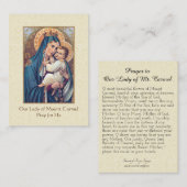 カルメル山の神聖なカードの私達の女性への祈りの言葉 名刺 (正面/裏面)