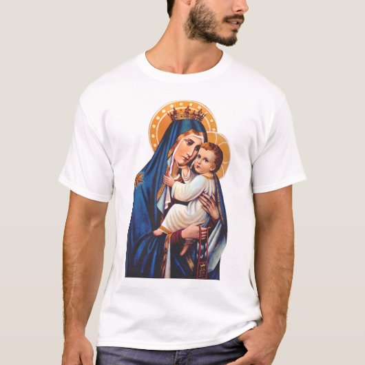 カルメル山の聖母の祈りのアート Tシャツ (正面)
