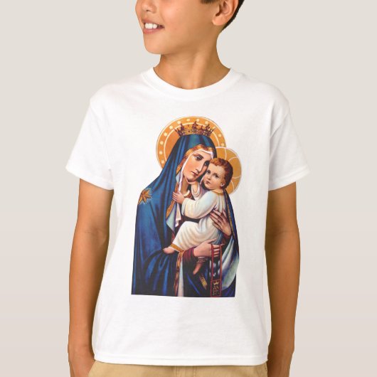カルメル山の聖母の祈りのアート Tシャツ (正面)