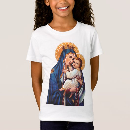 カルメル山の聖母の祈りのアート Tシャツ (正面)