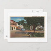 カルメル、カリフォルニア州 - 木々と店舗のストリートシーン ポストカード (正面/裏面)