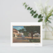 カルメル、カリフォルニア州 - 木々と店舗のストリートシーン ポストカード (スタンド正面)