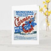 カルメンロンビーチ1938 WPA カード (黄色い花)