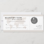 カルメン ベージュ ワールド マップ ボーディング パス RSVP カード (正面)