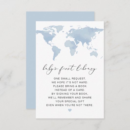 カルメン 世界地図の冒険絵本 赤ちゃんカード 招待状 (正面/裏面)