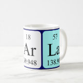 カルラの周期表の名前のマグ コーヒーマグカップ (正面右)