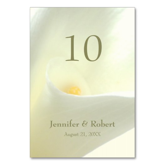 カルラリリーのテーブル番号 テーブルナンバー (正面)