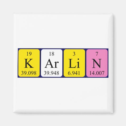 カルリン周期表名磁石 マグネット (正面)