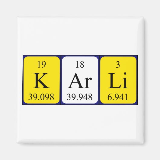 カルリ周期表名磁石 マグネット (正面)