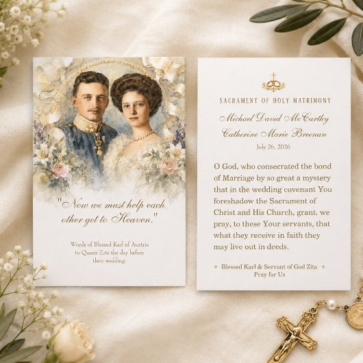 カルルとツィタのカトリック結婚祈祷カード 名刺