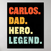 カルロスパパヒーローレジェンドパーソナライズされた名前をカスタムするファ ポスター (正面)