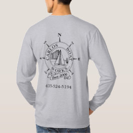 カルロスボートワークスLLCロゴグレー基本長袖 Tシャツ