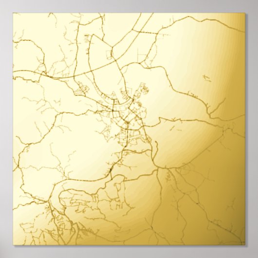 カルロバモダンクエレガント・クロアチアの上品なギフトマップ 箔ポスター (正面)