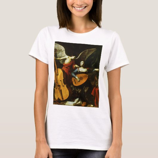 カルロ・サラチェーニによる聖セシリアと天使 Tシャツ (正面)