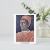 カルロ・デ・メディチのポートレート。Andrea Mantegna著 ポストカード (スタンド正面)