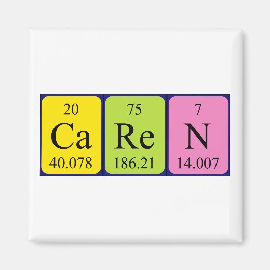 カルン周期表名磁石 マグネット (正面)