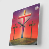 カルヴァリの美術品 スクエア壁時計 (傾斜)