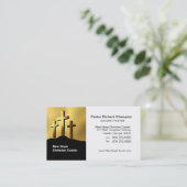 カルヴァリー十字のキリスト教の記号の大臣か牧師 名刺 (スタンド正面)