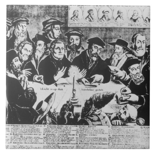 カルヴァンおよびLuther (版木、銅版、版画) タイル (正面)