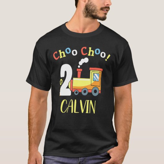 カルヴィンChoo Choo 2列車2番目の誕生日ターニング2 Tシャツ (正面)