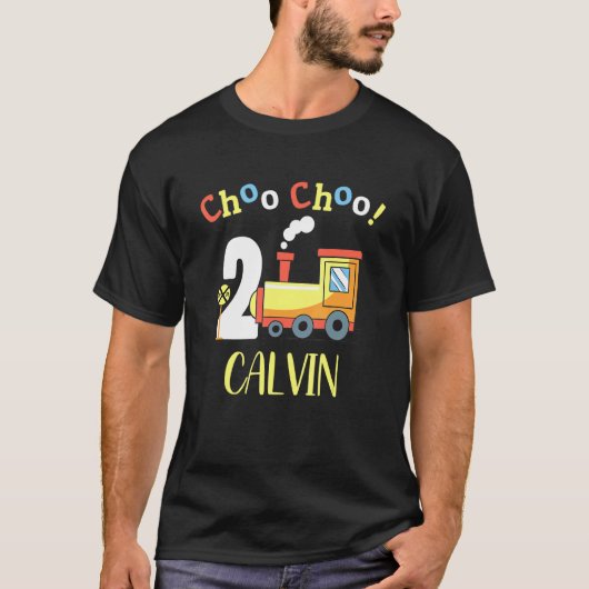 カルヴィンChoo Choo 2列車2番目の誕生日ターニング2 Tシャツ (正面)
