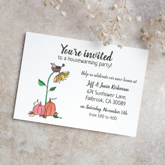 カルーインネストとカボチャ秋引っ越し祝いパーティーパーティー 案内状