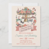 カルーセルカーニバル2歳誕生日パーティー招待状 招待状 (正面)