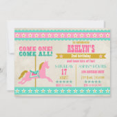 カルーセル誕生日パーティー 招待状 (裏面)