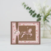 カルーセル馬の赤ちゃん女の子シャワー招待状 招待状 (スタンド正面)