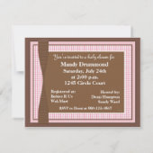 カルーセル馬の赤ちゃん女の子シャワー招待状 招待状 (裏面)