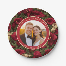 カレはっきりしたリリープレートのウェディングパシンプルーティー ペーパープレート