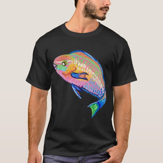 カレイの釣りギフトについて語る Tシャツ (正面)