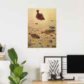 カレイまたはヒラメ、ヴィンテージ海洋生物 ポスター (ホームオフィス)