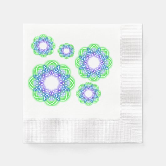 カレイドスコーププリント 縁ありカクテルナプキン (正面)