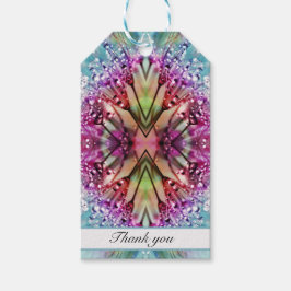 カレイドスコープ・デュードロップス：アブストラクト・フローラル・アート ギフトタグ