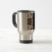 カレイドスコープ ブラウン スター パターン... トラベルマグ (正面左)