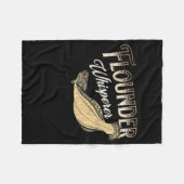 カレイ湾沿岸魚釣りカレイホイスペラー フリースブランケット (正面(横))