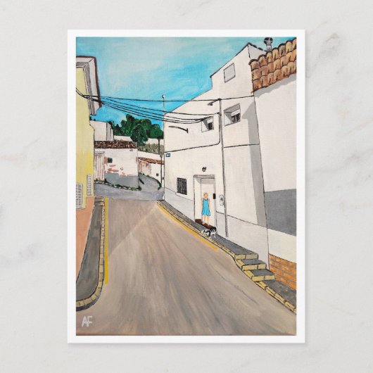 カレカバニレ絵を描スバイアルフレッドキツネ ポストカード (正面)