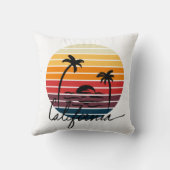 カレカラフルフォルニアのヴィンテージレトロな夕日 クッション (裏面)