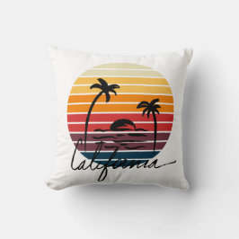カレカラフルフォルニアのヴィンテージレトロな夕日 クッション