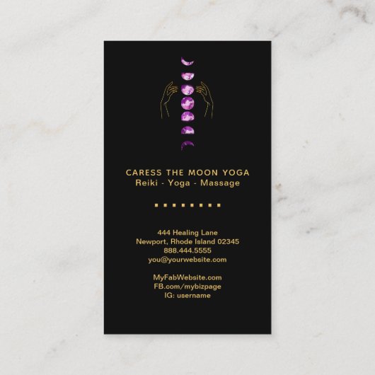 *~*カレス・ムーン・ヴァイオレット・パープル相+ハンズ・スター 名刺 (裏面)