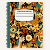 カレッジのルールドマッシュルームスパイラル組成 ノートブック (正面)