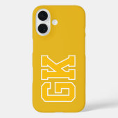 カレッジイエロー バーシティ モノグラムイニシャル Case-Mate iPhoneケース (裏面)